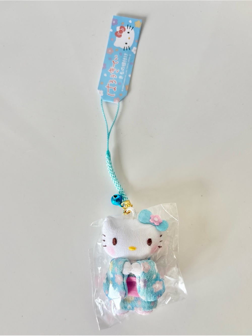 Hello Kitty Baby Blue Kimono Japan Exclusive Mini 2” Phone Charm Bag Charm NWT